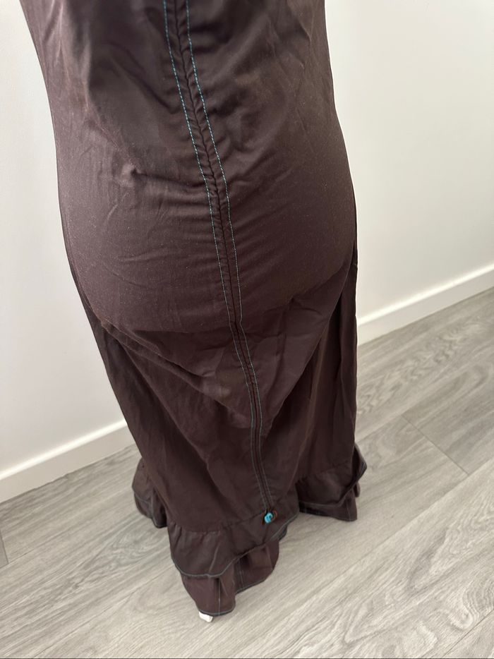 Robe longue marron et turquoise Y2K ici et maintenant t36 S - photo numéro 3