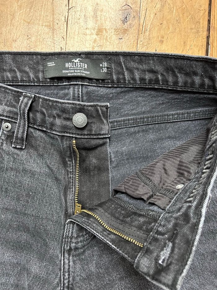 Jeans denim noir slim straight W28 L30 Hollister - photo numéro 7