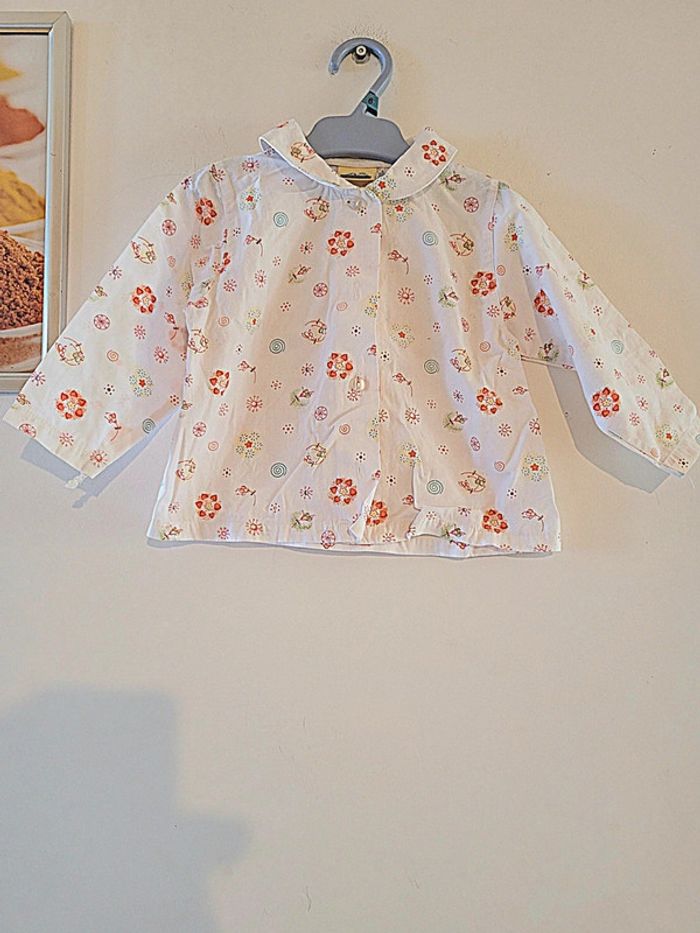 Chemise sergent major à fleurs Taille 9 mois - photo numéro 2