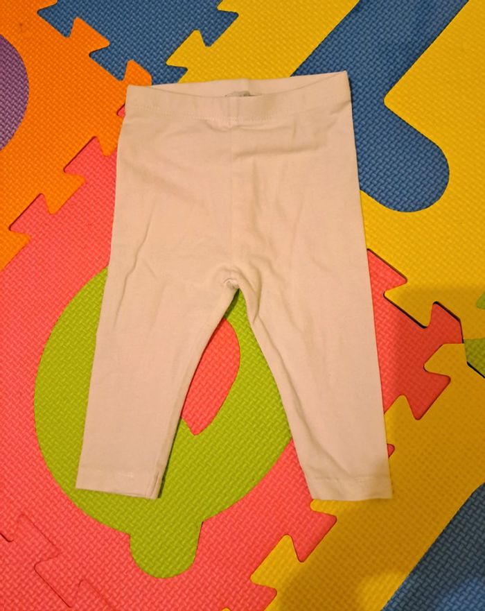 Lot 2 legging marron blanc, pat et ripaton, taille 3 mois (60 cm) - photo numéro 2