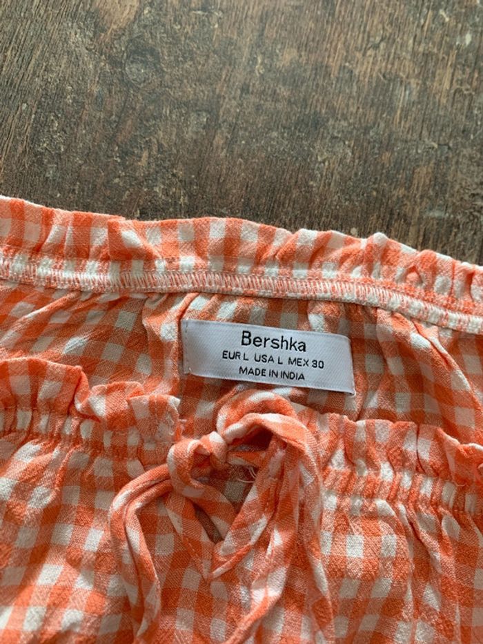 Blouse orange vichy - photo numéro 3