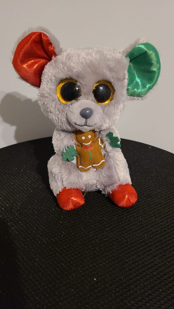 TY – Souris de Noël Glitter Yeux glub coulissante Beanie Boo Jouet en Peluche de Noël, édition limi - photo numéro 4