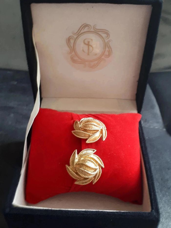 Boucle d'oreille vintage plaqué or - photo numéro 6