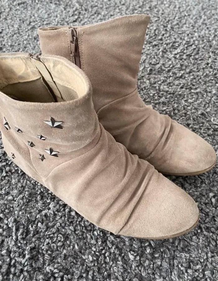 Bottines beige étoiles - photo numéro 4