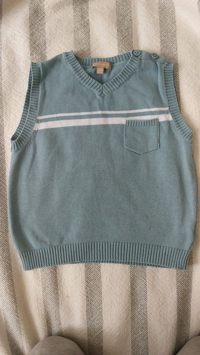 Pull sans manche grain de blé 24mois