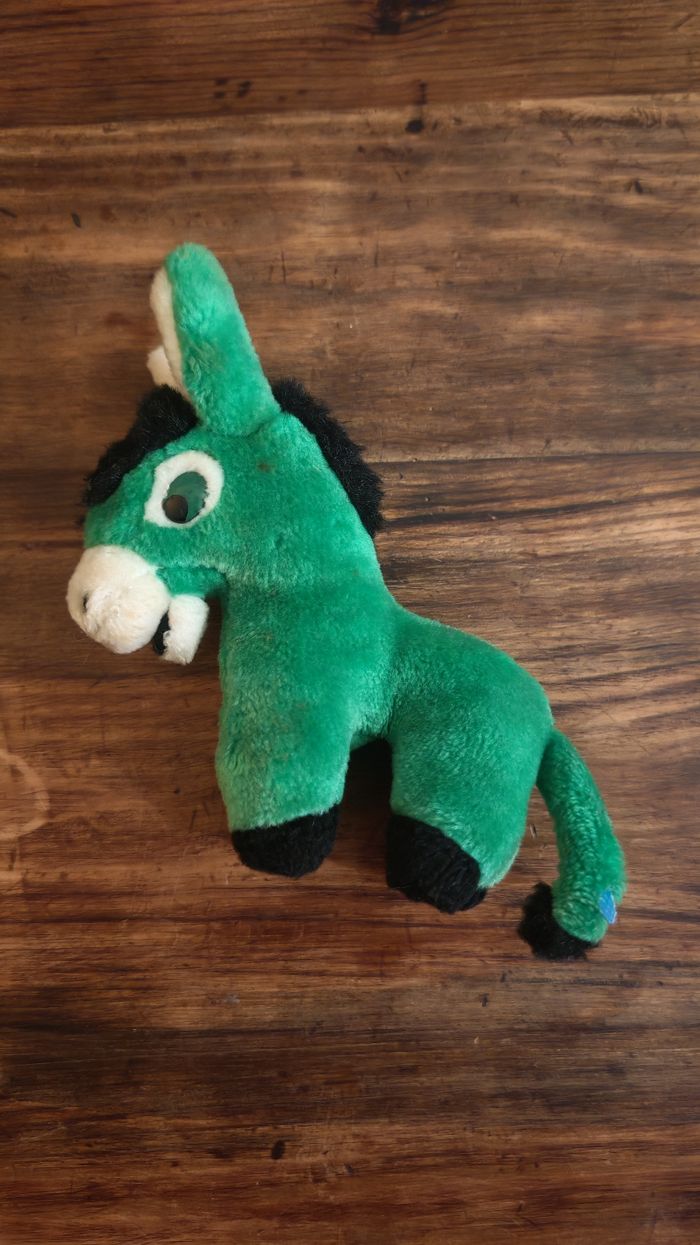 Peluche ane vert officiel vertbaudet 25 cm doudou ane metal oreille + queue