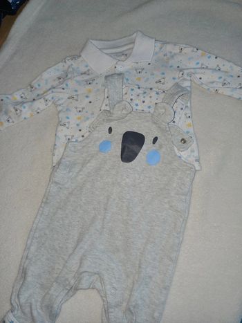 Ensemble salopette et t-shirt 3 mois Orchestra