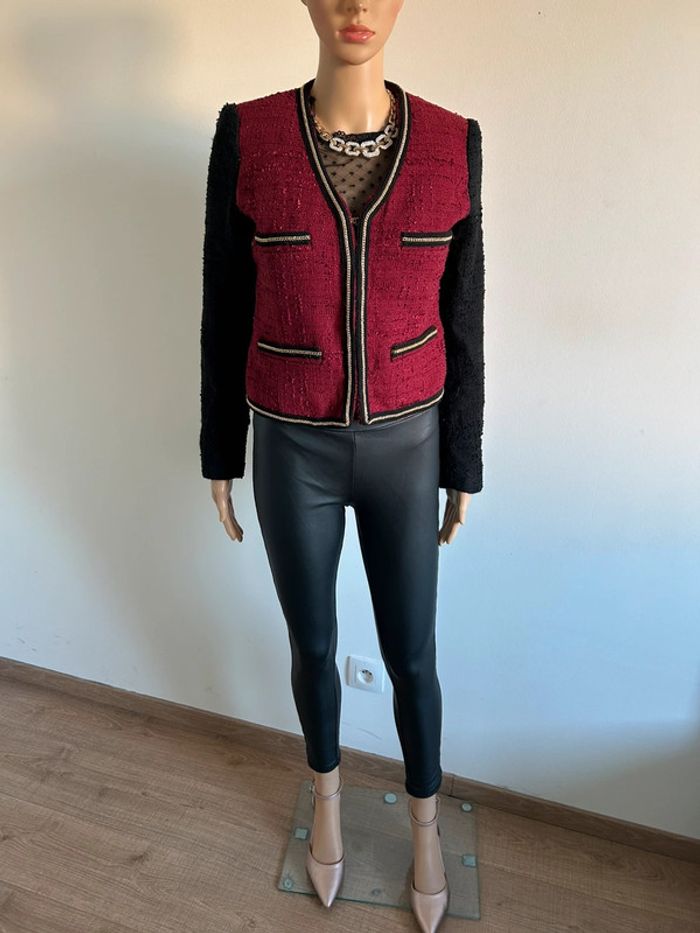 Blazer rouge et noir Mango taille S TBE - photo numéro 9
