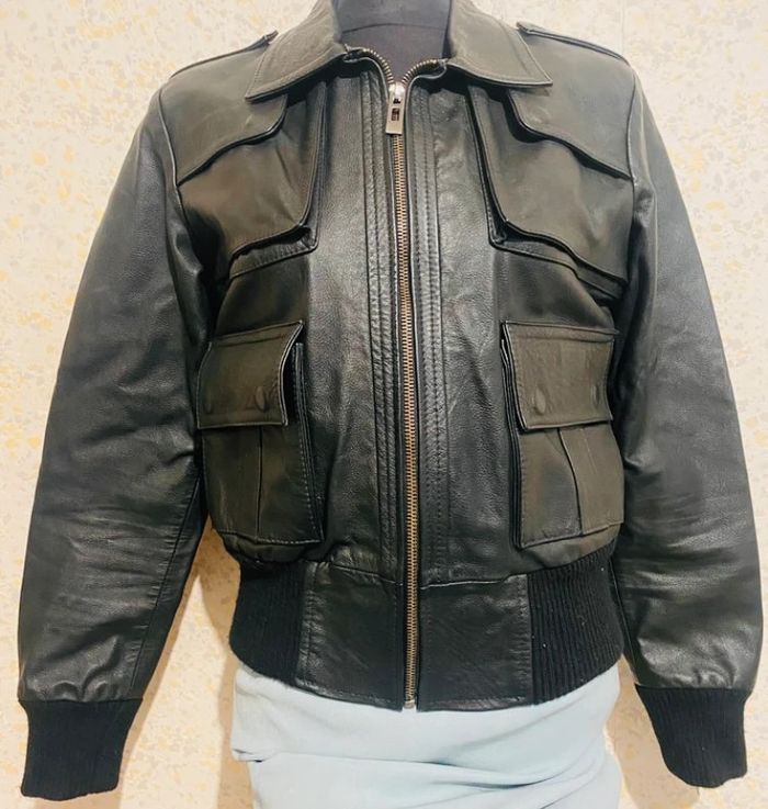 Veste en cuir vintage 38