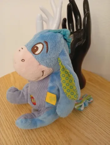 Solde 💝 Disney doudou peluche collection good morning bourriquet âne bleu violet fleur soleil