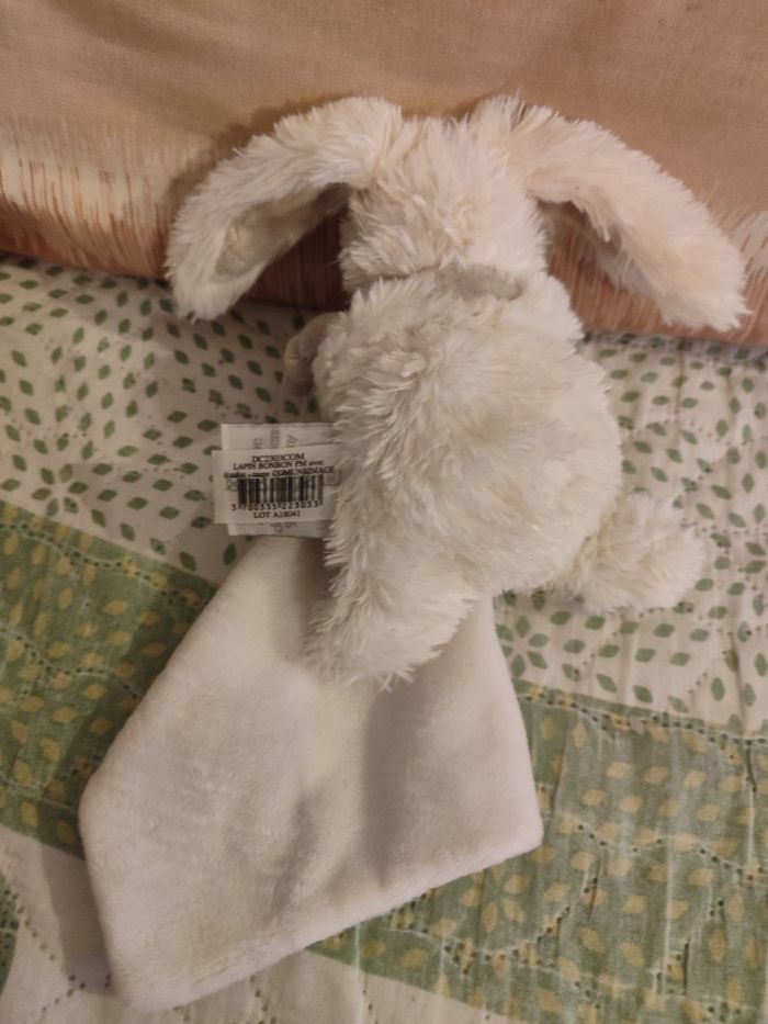 Doudou lapin blanc mouchoir lapin doudou et cie - photo numéro 2