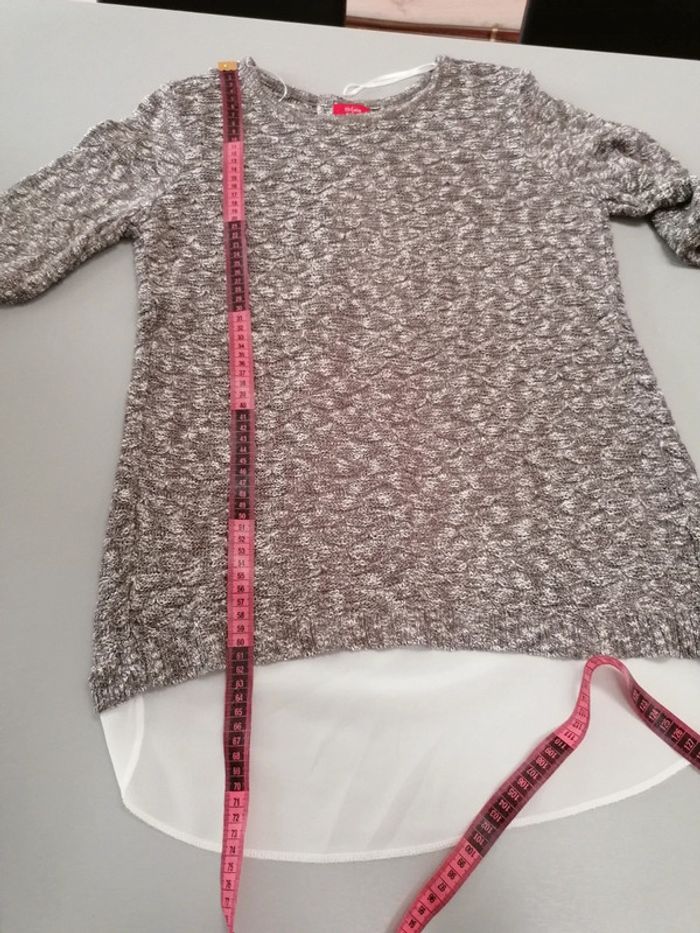 Pull chemise Tissaia marron-gris 42.44 - photo numéro 10