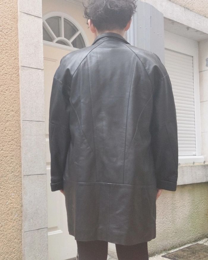Magnifique blouson en cuir oversize - photo numéro 3