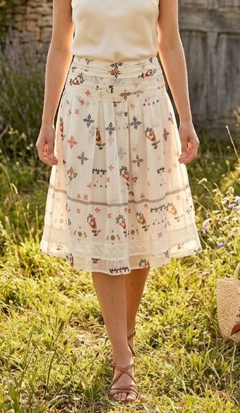 Jupe en soie style champêtre / Bohême Naf Naf taille 36