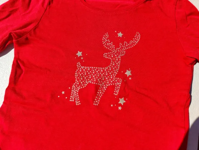 Tee shirt ml rouge  noël Kiabi 6 ans - photo numéro 2