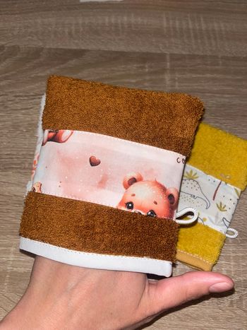 3 gants de toilette 6/12 ans 
