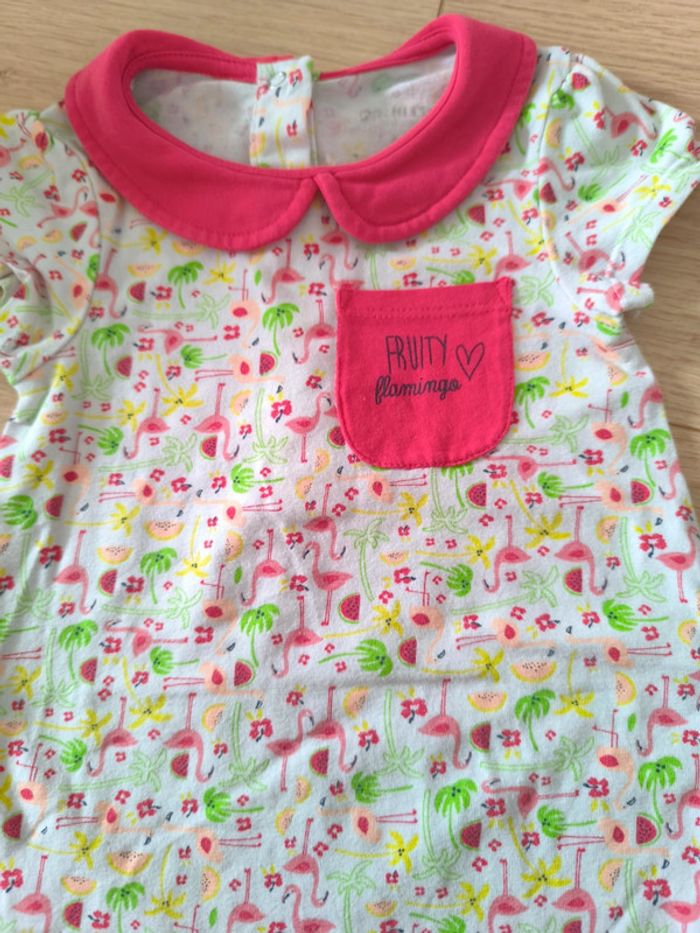 Combi courte Orchestra flamants rose - Taille 12 mois 74cm - photo numéro 2