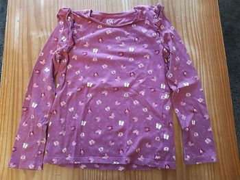 Tee-shirt rose papillons