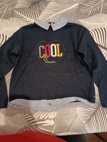 Pull 2 en 1 col chemise 