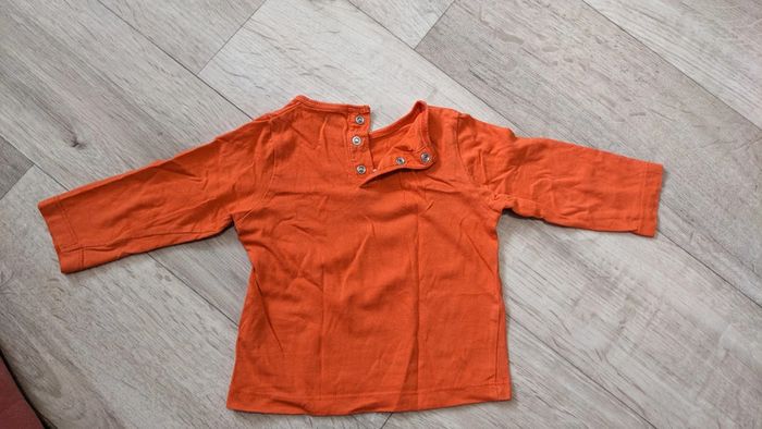 Tee-shirt manches longues Orange 12 Mois - photo numéro 5