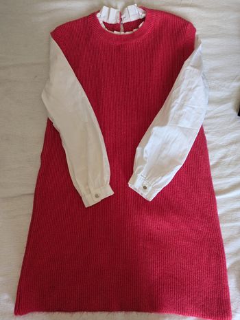 Pull robe rose et blanc taille standard