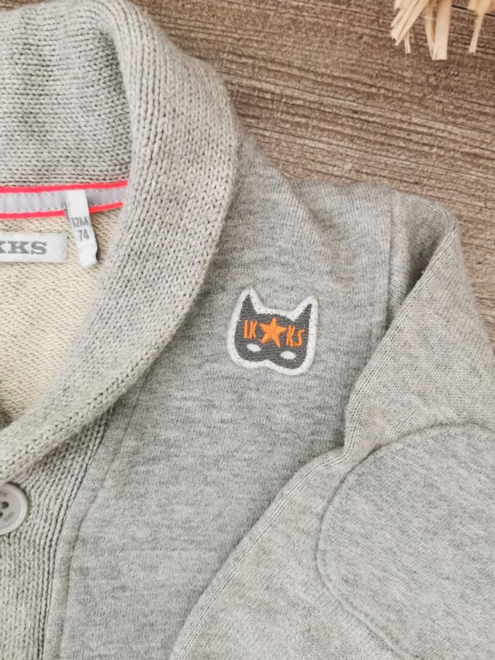🍍Gilet Ikks 12mois gris bebe garçon🍓 - photo numéro 2