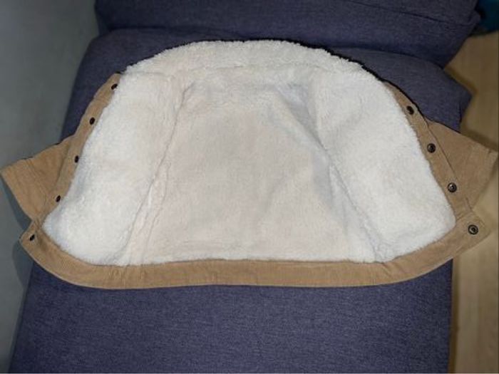 Veste en velours côtelé beige - photo numéro 2