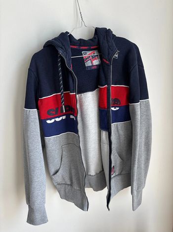 Veste à zip super dry taille L grise/bleu/rouge