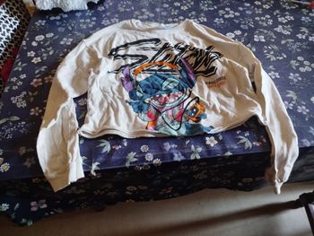 Sweat court fille blanc