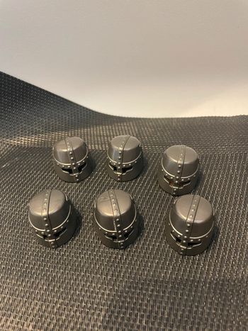 Playmobil lot 6 casques gris foncés armures chevalier 4865 4866 4868 4869 4873 4933 5240