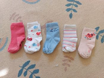 Lot 5 paires chaussettes coeur 24/26