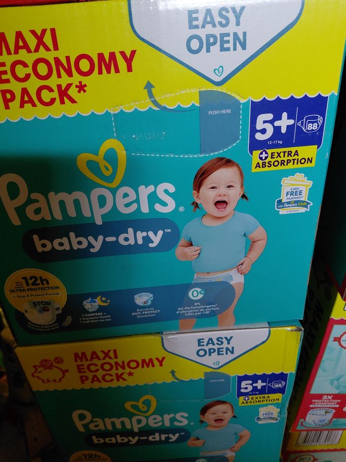 2 paquets pampers maxipack babydry taille 5 plus mmaxipack
