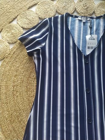 Robe à rayures marine et blanche et à boutons Jennyfer Taille L Neuf avec étiquette