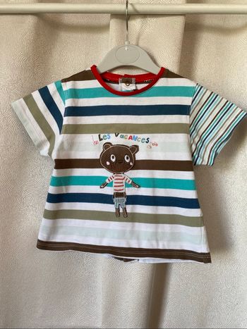 T-shirt à rayures les vacances 18 mois Catimini