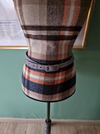 Ceinture vintage carreaux gris noir