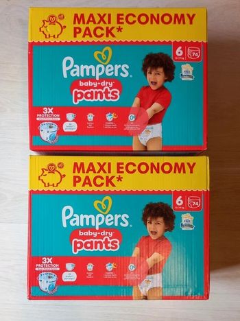 148 Couches Culottes - Pampers Baby-Dry Pants Taille 6 (2 Maxi Packs)