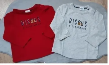 lot de 2 tee-shirts tape à l'oeil 12 mois neufs jamais portés