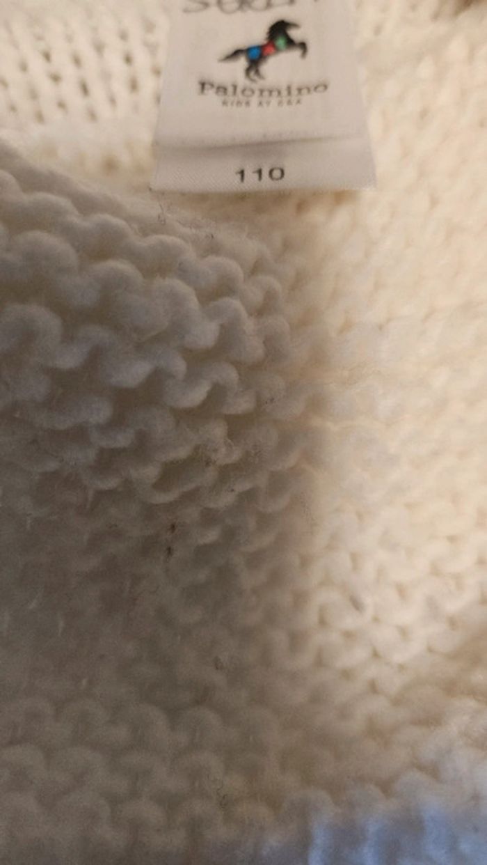 Pull beige clair à manches longues et col large, Palomino, 5 ans - photo numéro 5