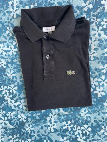 Polo manche longue Lacoste noir 14 ans