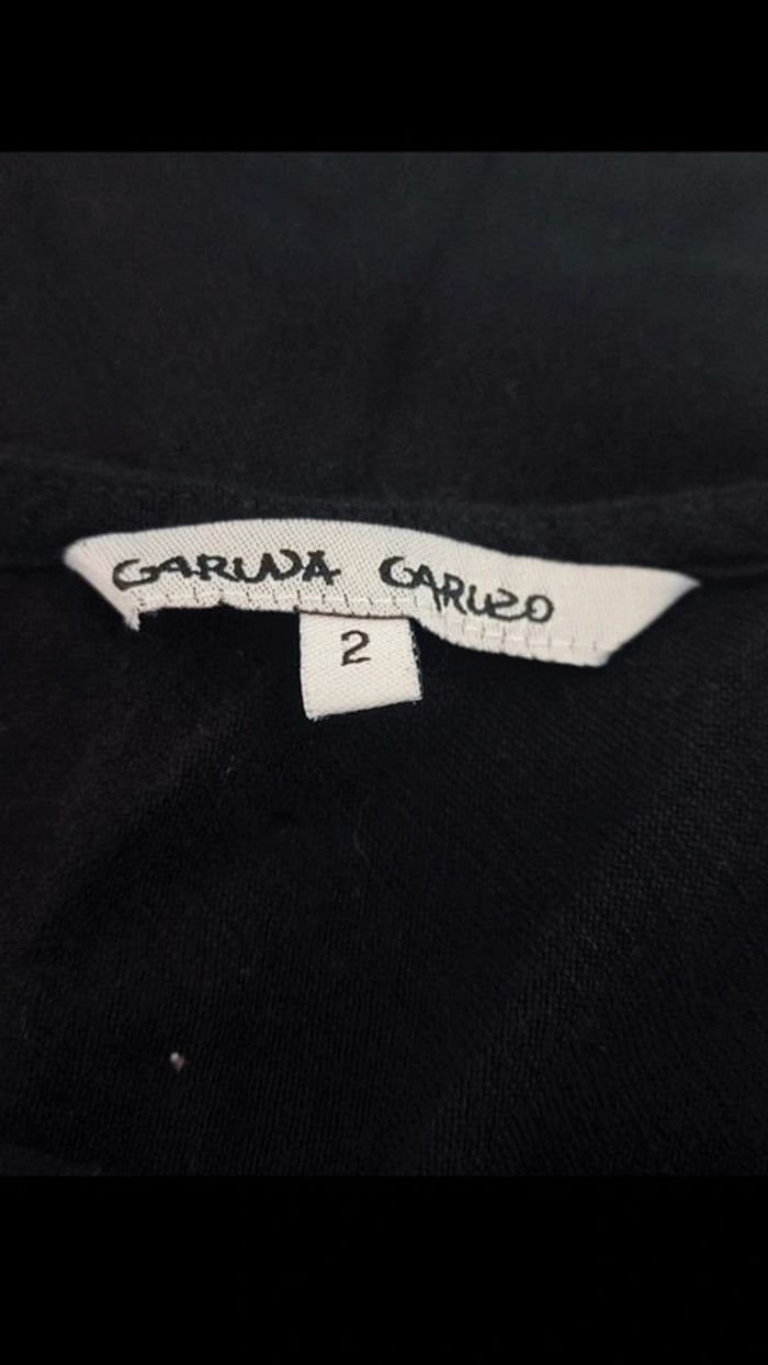 Blouse noire bi-matière Garuda Garuzo - photo numéro 2