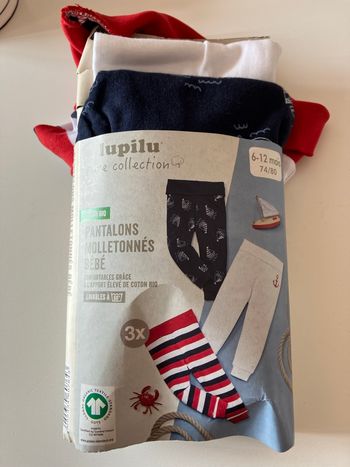 Lot 3 leggings molletonnés 6-12mois