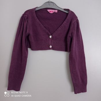 Gilet court violet 4ans