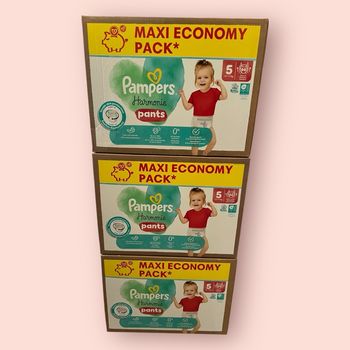 Lot de 3 Maxi Pack de 66 (donc 198) couches Pampers Harmonie Pants [taille 5 : 12 à 17 kg]