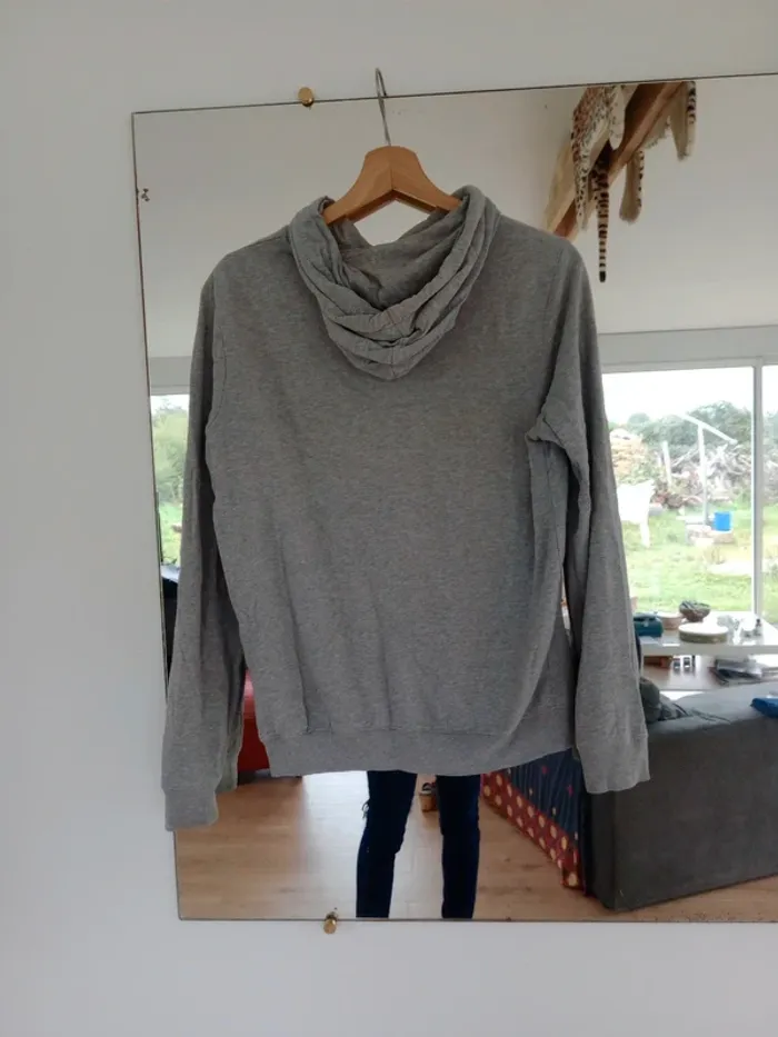 Sweat à capuche gris s  homme c87D - photo numéro 4