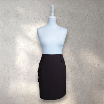 Jupe taille haute marron poche sur le côté 38