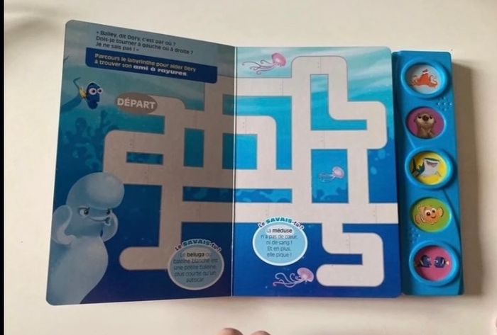 Livre sonore pour enfant Disney TRÈS BON ÉTAT dessin animé Dory - photo numéro 4
