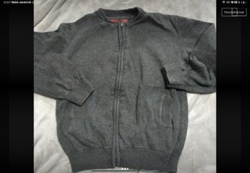 veste gilet zippe gris tissaia 8 ans tbe