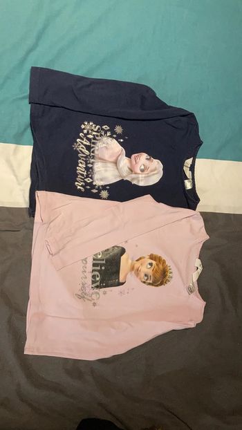Lot de 2 tee shirt manches longues reine des neiges