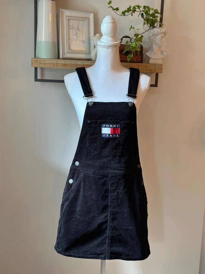 Robe salopette noire en velours côtelé Tommy Jeans - Taille 36 - photo numéro 2