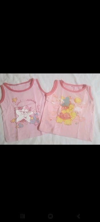 Lot de 2 débardeurs rose  en 12 mois